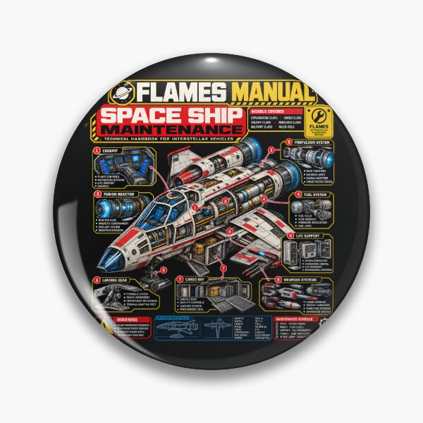 Item preview, FLAMES MANUAL -SPACE SHIP Maintenace Manual – Futuristic Sci-Fi Technical Engineering Manual designed and sold by Genius Geek.