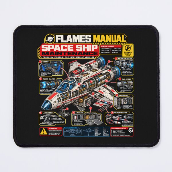 Item preview, FLAMES MANUAL -SPACE SHIP Maintenace Manual – Futuristic Sci-Fi Technical Engineering Manual designed and sold by Genius Geek.