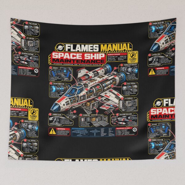 Item preview, FLAMES MANUAL -SPACE SHIP Maintenace Manual – Futuristic Sci-Fi Technical Engineering Manual designed and sold by Genius Geek.
