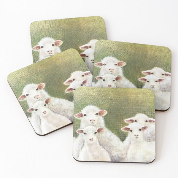 Item preview, Original Sheep Painting on Canvas, Rustic Farmhouse Wall Art designed and sold by NANANatural.