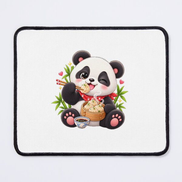 Item preview, Cute Panda Eating Dumplings – Kawaii Foodie Panda designed and sold by UmaGCreativeCo.