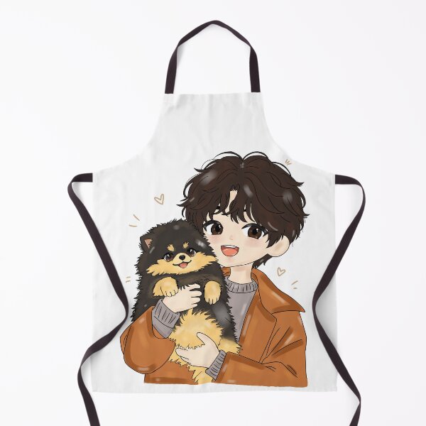 Item preview, Kawaii Boy Hugging a Fluffy Puppy – Cute Cozy Chibi Digital Art Sticker designed and sold by Kanikawaii.