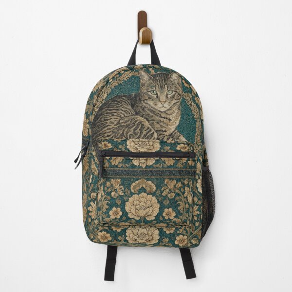 Item preview, Cat Fresco beautiful pattern ornate art after William Morris vintage design beautiful domesticated animal series designed and sold by Vintage Designs +.