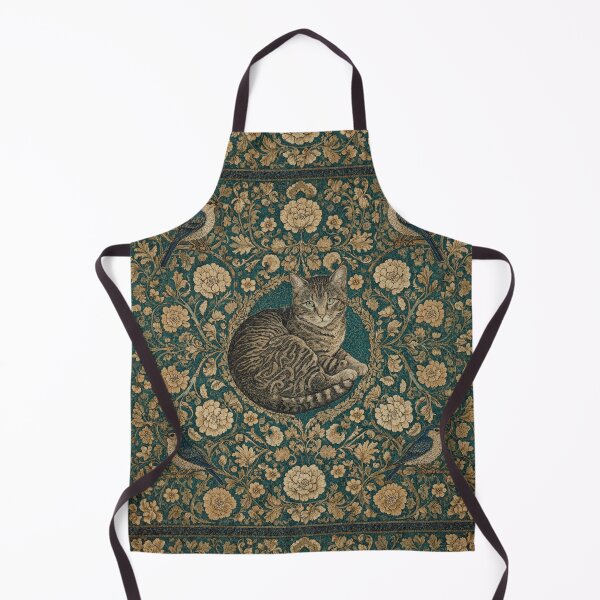Item preview, Cat Fresco beautiful pattern ornate art after William Morris vintage design beautiful domesticated animal series designed and sold by Vintage Designs +.
