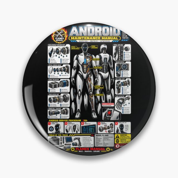 Item preview, FLAMES MANUAL - Android Maintenace Manual – Futuristic Sci-Fi Technical Engineering Manual designed and sold by Genius Geek.
