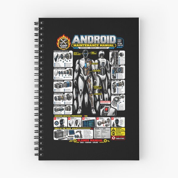 Item preview, FLAMES MANUAL - Android Maintenace Manual – Futuristic Sci-Fi Technical Engineering Manual designed and sold by Genius Geek.