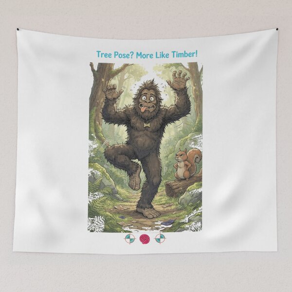 Item preview, Tree Pose? More Like Timber! – Funny Bigfoot Yoga Fail designed and sold by Whimsy Trail Co.