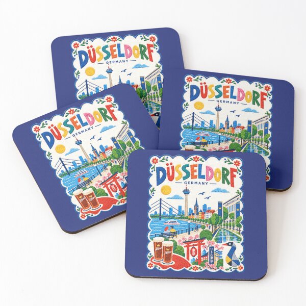 Item preview, Düsseldorf Germany Embroidered Travel Art Illustration Little Tokyo Altbier designed and sold by Witsprings.