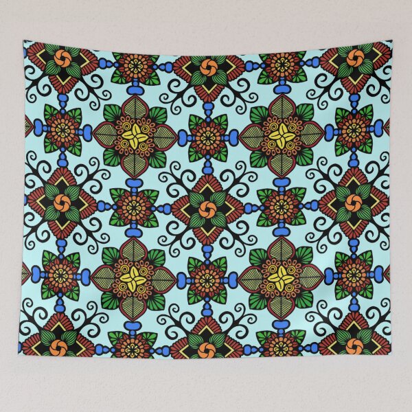 Item preview, Vibrant Mandala Batik Tapestry Pattern designed and sold by FioreDiCiliegio.