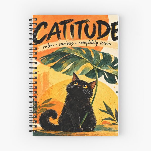 Item preview, Catitude Black Cat Botanical Aesthetic – Cute Cat Lover Plant Gift designed and sold by AbstractAuraArt.