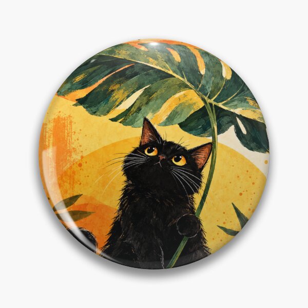 Item preview, Catitude Black Cat Botanical Aesthetic – Cute Cat Lover Plant Gift designed and sold by AbstractAuraArt.