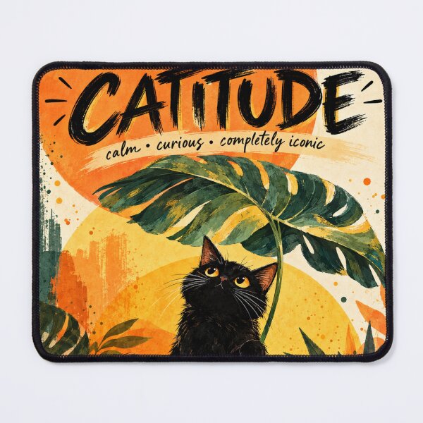 Item preview, Catitude Black Cat Botanical Aesthetic – Cute Cat Lover Plant Gift designed and sold by AbstractAuraArt.