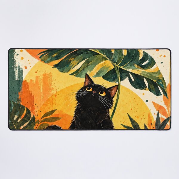 Item preview, Catitude Black Cat Botanical Aesthetic – Cute Cat Lover Plant Gift designed and sold by AbstractAuraArt.