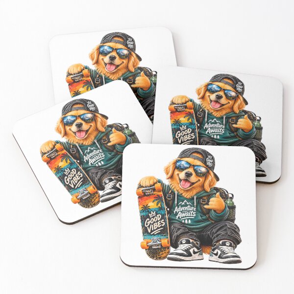 Item preview, Golden Retriever Skateboard Adventure Vibes designed and sold by Nixora.