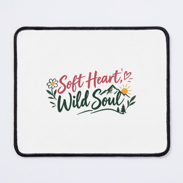 Item preview, Soft Heart Wild Soul – Inspirational Nature Quote Aesthetic Design designed and sold by ARinternational.