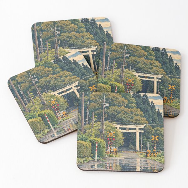 Item preview, Shrine Crossing in Toyama — Japanese Woodblock Inspired Art designed and sold by ORDINARYJAPAN.
