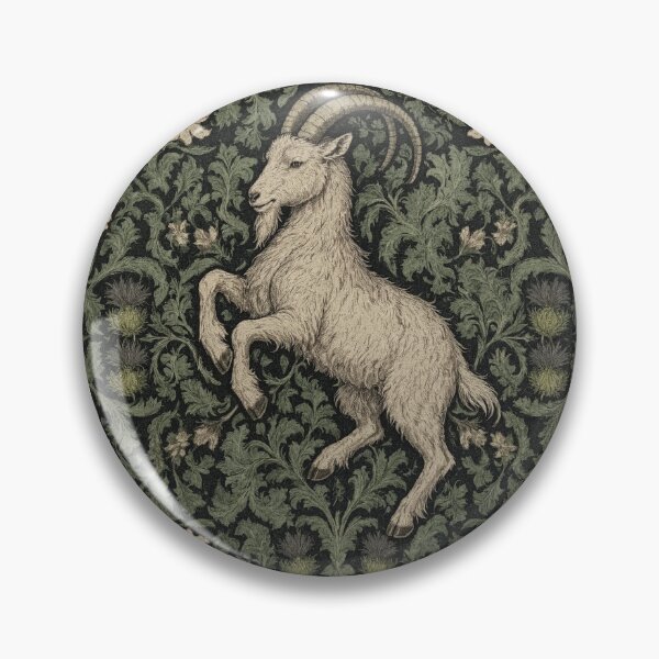Item preview, Goat Fresco beautiful pattern ornate art after William Morris vintage design beautiful domesticated animal series designed and sold by Vintage Designs +.