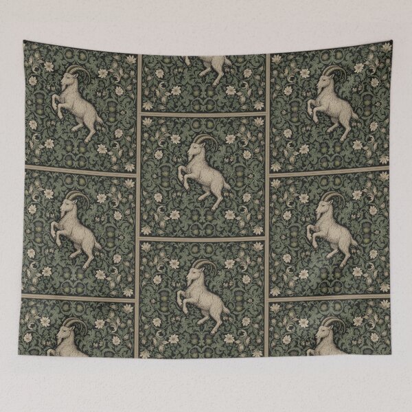 Item preview, Goat Fresco beautiful pattern ornate art after William Morris vintage design beautiful domesticated animal series designed and sold by Vintage Designs +.