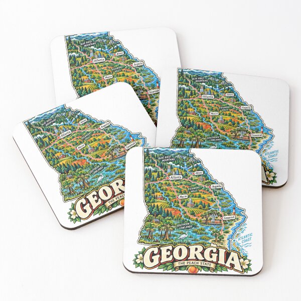 Item preview, Hand Drawn Georgia Travel Souvenir Landmark Gift designed and sold by MichaeIRellov.