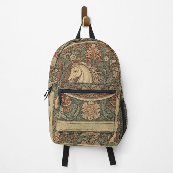 Item preview, Horse Fresco beautiful pattern ornate art after William Morris vintage design beautiful domesticated animal series designed and sold by Vintage Designs +.