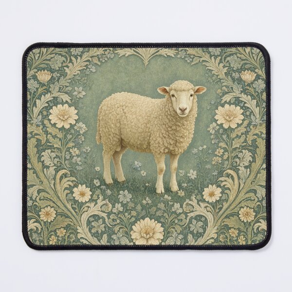Item preview, Sheep Fresco beautiful pattern ornate art after William Morris vintage design beautiful domesticated animal series designed and sold by Vintage Designs +.