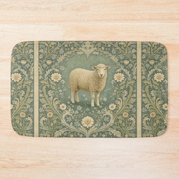 Item preview, Sheep Fresco beautiful pattern ornate art after William Morris vintage design beautiful domesticated animal series designed and sold by Vintage Designs +.