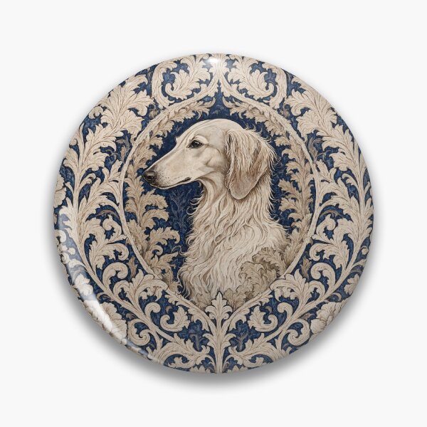 Item preview, Afghan Hound dog Fresco beautiful pattern ornate art after William Morris vintage design beautiful domesticated animal series designed and sold by Vintage Designs +.