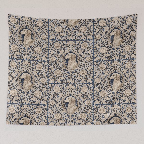 Item preview, Afghan Hound dog Fresco beautiful pattern ornate art after William Morris vintage design beautiful domesticated animal series designed and sold by Vintage Designs +.