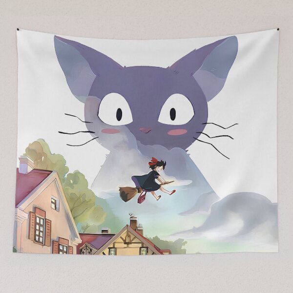 Item preview, Cute kawaii art girl [[kiki's]] cat-%[ghiblis]%- flying aways  designed and sold by ceyart00.
