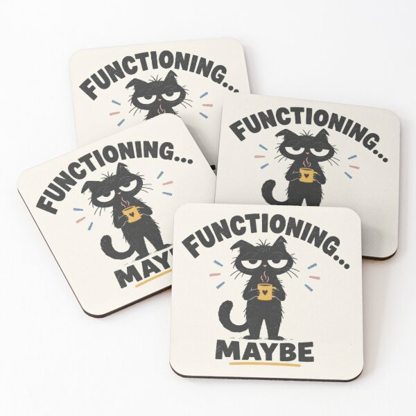 Item preview, Black cat holding a mug with text designed and sold by anytka.
