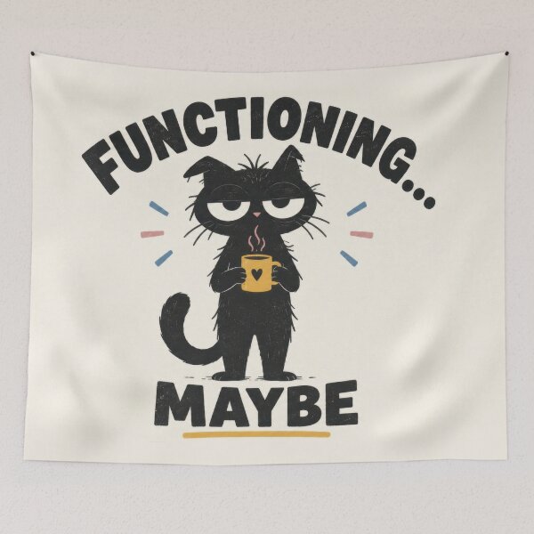 Item preview, Black cat holding a mug with text designed and sold by anytka.