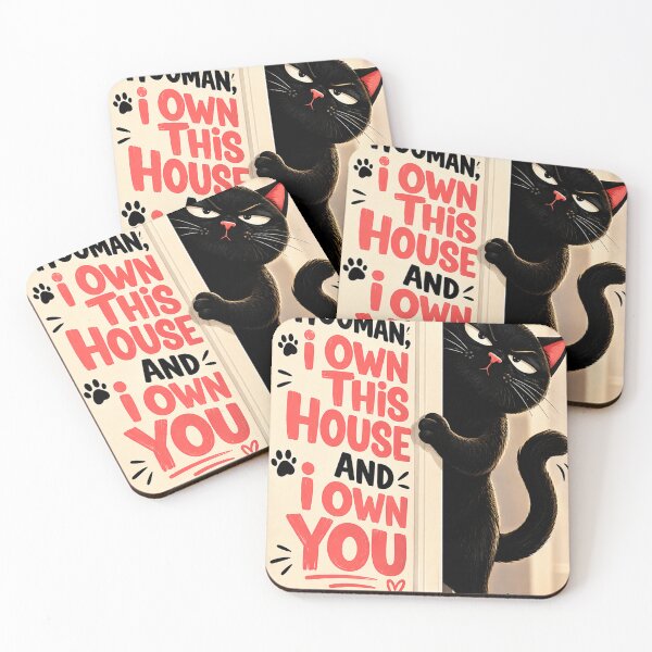 Item preview, Funny Black Cat Owner Cat Humor | I Own This House and You designed and sold by AbstractAuraArt.