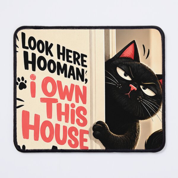 Item preview, Funny Black Cat Owner Cat Humor | I Own This House and You designed and sold by AbstractAuraArt.