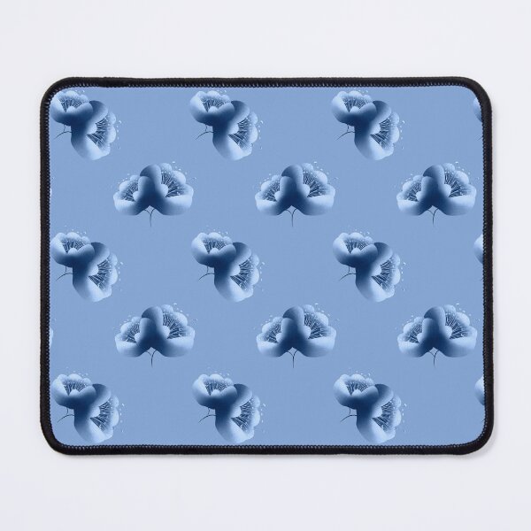 Item preview, Midnight Blue Blossoms Elegant Monochrome Floral Pattern designed and sold by Almanzart.