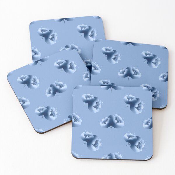 Item preview, Midnight Blue Blossoms Elegant Monochrome Floral Pattern designed and sold by Almanzart.