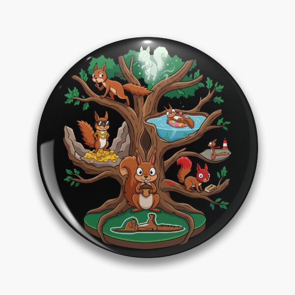Item preview, Funny Cartoon Squirrels Tree of Life Hand Drawn Doodle designed and sold by Vermanartist.