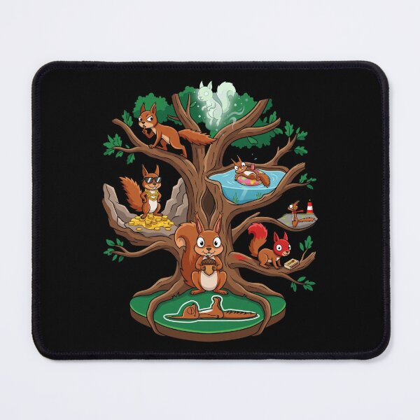 Item preview, Funny Cartoon Squirrels Tree of Life Hand Drawn Doodle designed and sold by Vermanartist.