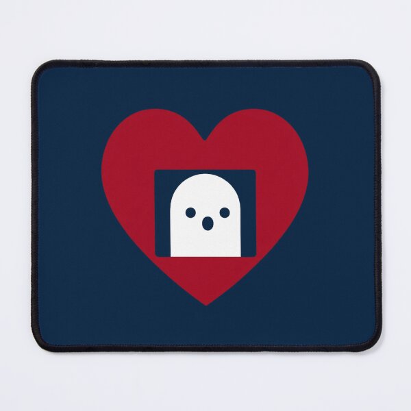 Item preview, Cute Ghost In Red Heart Spooky Minimalist Art designed and sold by ANJ Creative Designs.