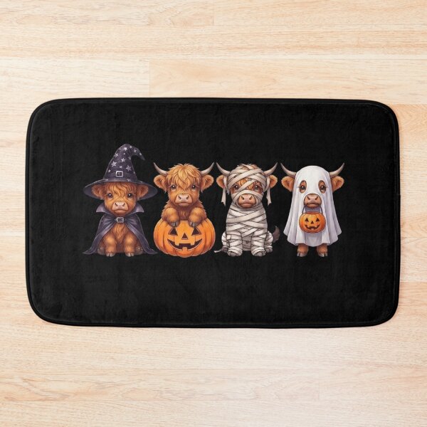 Item preview, Cute Halloween Highland Cow Witch – Spooky Pumpkin Moon designed and sold by Anime  ⭐⭐⭐⭐⭐.