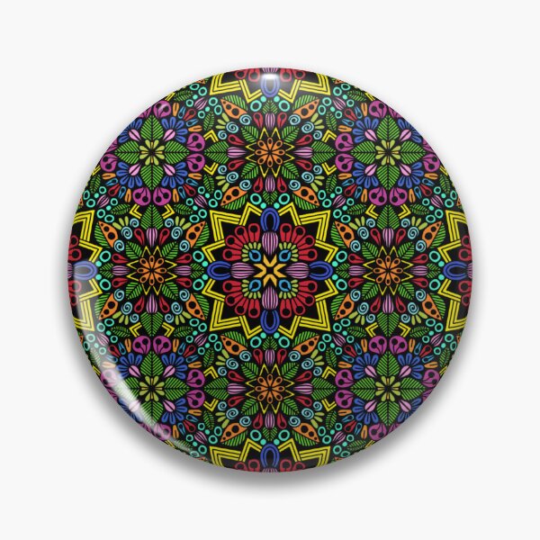 Item preview, Psychedelic Neon Mandala Kaleidoscope Pattern designed and sold by FioreDiCiliegio.