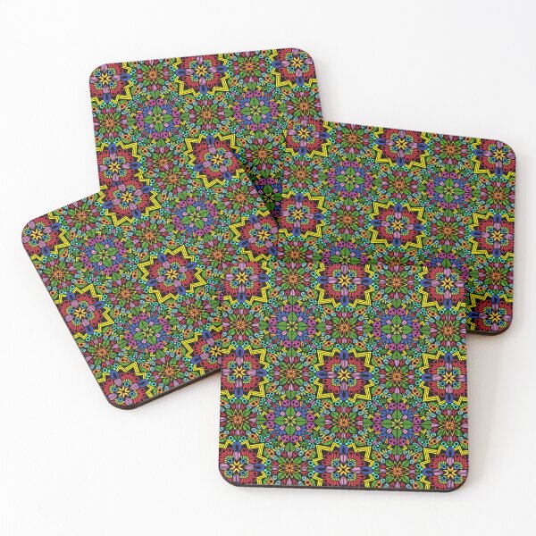 Item preview, Psychedelic Neon Mandala Kaleidoscope Pattern designed and sold by FioreDiCiliegio.