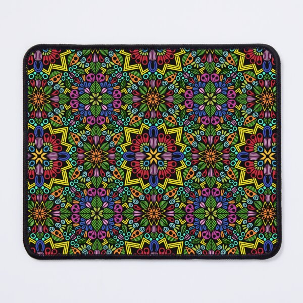 Item preview, Psychedelic Neon Mandala Kaleidoscope Pattern designed and sold by FioreDiCiliegio.