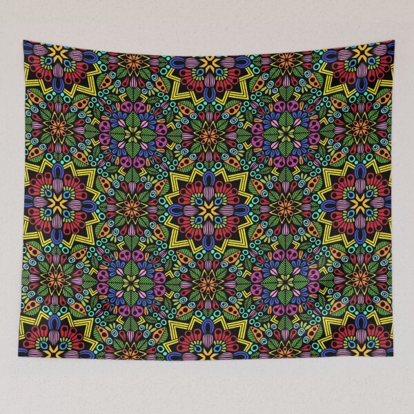 Item preview, Psychedelic Neon Mandala Kaleidoscope Pattern designed and sold by FioreDiCiliegio.