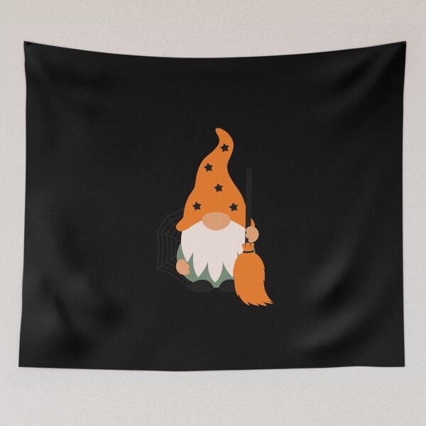 Item preview, Cute Halloween Gnome Sticker | Witch Hat Gnome with Broom | Spooky Fall Design designed and sold by BE-A-BRAND-.