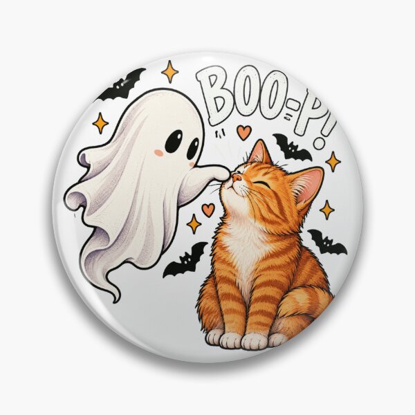 Item preview, Halloween Ghost Cat with BOO-PI designed and sold by ROUX-ART.