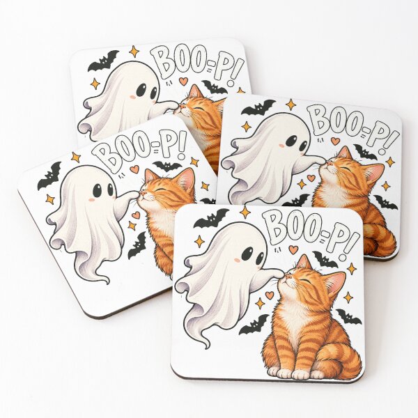 Item preview, Halloween Ghost Cat with BOO-PI designed and sold by ROUX-ART.