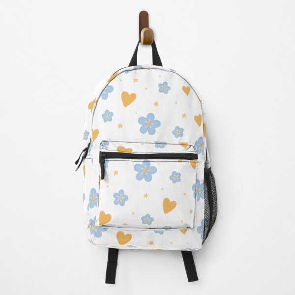 Item preview, Blue Flowers Golden Hearts Stars Cute Romantic Pattern designed and sold by designcolossal.