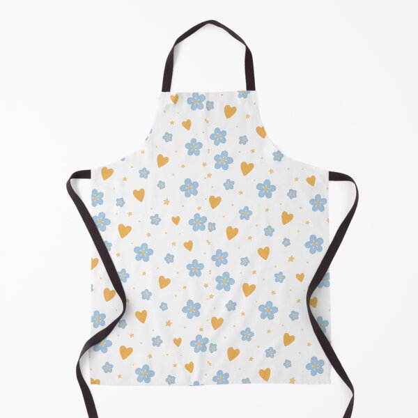Item preview, Blue Flowers Golden Hearts Stars Cute Romantic Pattern designed and sold by designcolossal.