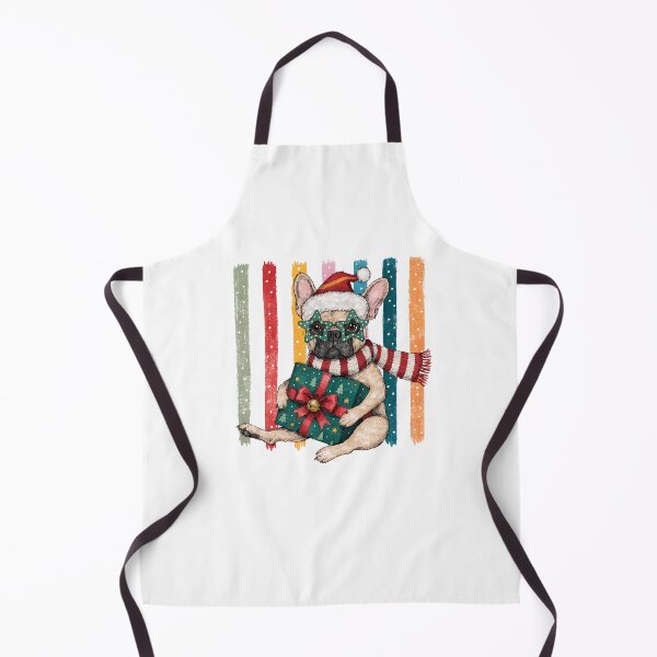 Item preview, Cute French Bulldog Christmas Puppy with Santa Hat and Gift designed and sold by Snifferius.