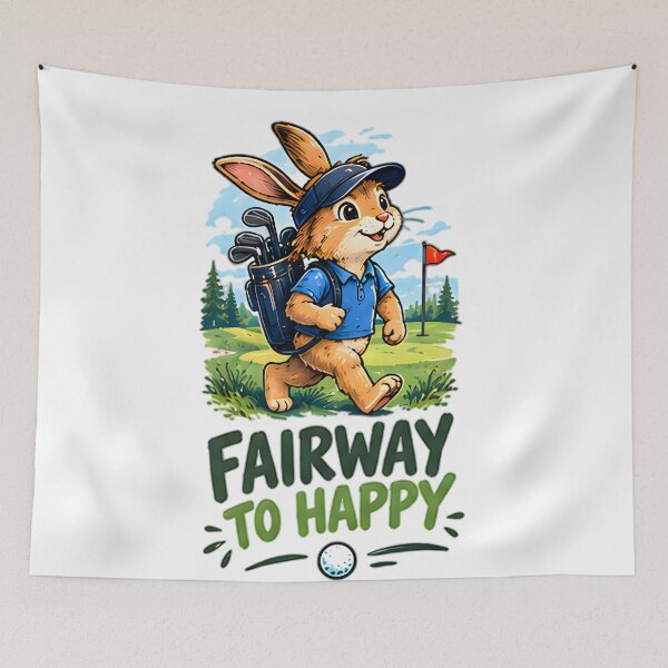 Item preview, Fairway To Happy Golfing Bunny Rabbit designed and sold by Pyt27.